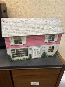 Vintage Marx 2 Story Colonial Tin Doll House Metal Litho 1960s Dollhouse Red - Picture 1 of 6