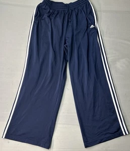 Vintage Herren Y2K Adidas dunkelblau 3 Streifen Trainingshose XL weites Bein Baggy Fit Gym - Bild 1 von 5