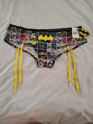 Calcinha Batman Quadrinhos Grande Hipster Cintura Baixa Ligas Removíveis Robin Hero Joker - Imagem 1 de 4