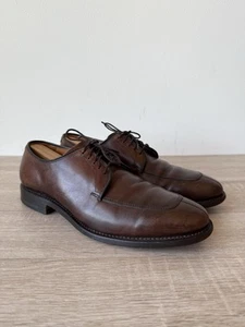 USA MADE Mens Allen Edmonds Delray Shoes Brown Leather 8.5 D Split Toe Blutcher - Picture 1 of 9