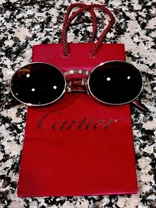 Vintage Cartier Giverny Platinum, Gold & Bubinga Wood Sunglasses 53 22 140b RARE - Picture 1 of 22