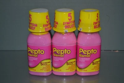 (3) Pepto Bismol, 5 Symptom Digestive Relief, Original, 4 fl oz, Exp. 03/2026 - Image 1 of 2