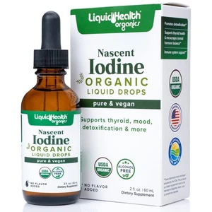 USDA Organic Nascent Iodine Liquid Drops, Pure Iodine Supplement for Thyroid ... - Picture 1 of 5