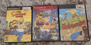 Sony PlayStation 2 Video Games Simpsons Hit & Run Simpsons Skateboarding PS2 Lot - Picture 1 of 11