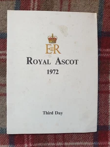 PROGRAMA DE TARJETAS DE CARRERA ROYAL ASCOT TERCER DÍA 1972, GANADOR ERIMO HAWK - Imagen 1 de 9