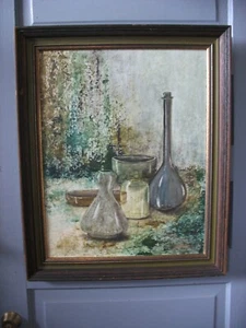 Pintura acrílica al óleo de colección 1968 WINSLOW MCM Bodegón 23" x 28" Galería de acero - Imagen 1 de 11