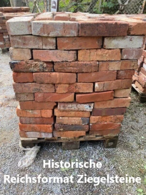 Mauer aus Abbruchziegeln im Reichsformat Ruinenmauer - Bild 1 von 4