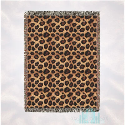  Animal Print Woven Blanket, Leopard Vtg Home Decor, Gift for Cat Lovers, 3 Size - Image 1 of 3