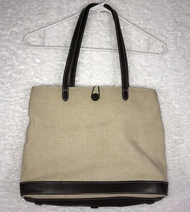 Bolso de lona St. John's Bay bolso marrón bucle cierre cremallera media - Imagen 1 de 12