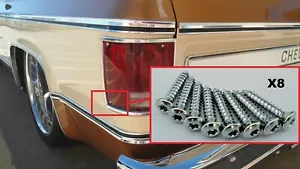 (8pcs) CHROME TORX TAIL LAMP SCREWS! FOR C10 C20 C30 PICKUP JIMMY BLAZER S10 ETC - Picture 1 of 2
