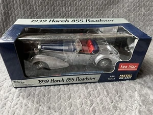 Sun Star 1/18 Scale Diecast 2403 - 1939 Horch 855 Roadster - Silver / Blue - Picture 1 of 8