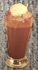 Vintage 50er Jahre Diner Poster Schild | Schokolade Float Vanille Schaum Strohhalm Eis - Bild 1 von 4