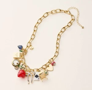 Kate Spade Target New York Chunky Charm Statement Necklace Gold - Picture 1 of 3