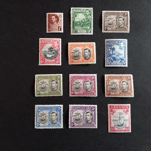 COLONIE INGLESI - GRENADA 1937/50 GIORGIO VI°, SERIE DI 12 VALORI LING. MH* - Imagen 1 de 2