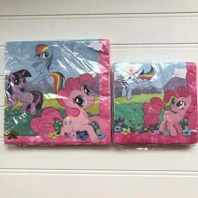 My Little Pony Birthday Friendship Party Napkins Lot of 2 Pkgs Luncheon Beverage - Image 1 of 4