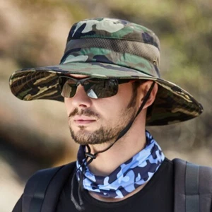 Wide Brim Boonie Hat Outdoor UPF 50+ Sun Protection Fishing Hiking Travel Cap US - Picture 1 of 17