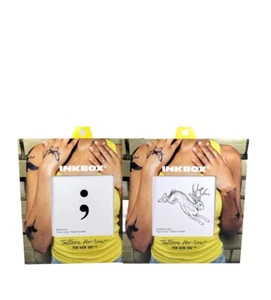 Tatuajes de caja de tinta por ahora tatuajes temporales lote de 2 Jackalope Run y punto y coma - Imagen 1 de 8