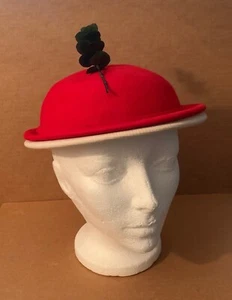 1950's Wieboldt's Red Felt Short Brim Style Hat Chicago Size 6.5 - Picture 1 of 7