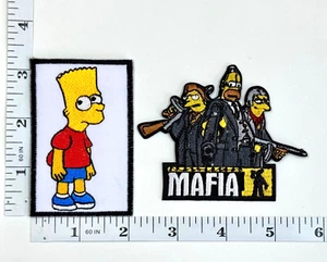 Embroidered 2-Patch Set - Simpsons Mafia - Bart Simpson - Iron-on - Picture 1 of 1