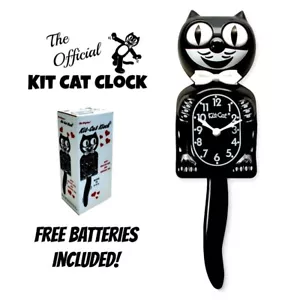 CLASSIC BLACK KIT CAT CLOCK 15.5" Free Battery Official MADE IN USA Klock NEW - Picture 1 of 7