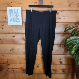Pantalón de vestir negro Calvin Klein frente plano pierna recta pantalones talla 34 X30" - Imagen 1 de 8