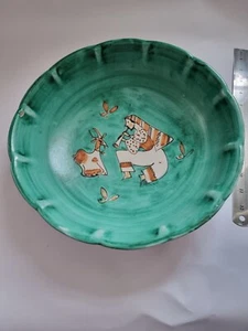 CAS Vietri RARE 12 inch Pottery Bowl Shepherd and Goat by artist Irene Kowaliska - Picture 1 of 24