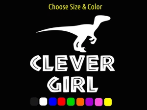 Intelligente ragazza Raptor Jurassic Park decalcomania da parete finestrino auto laptop SCEGLI TAGLIA COLORE - Foto 1 di 4