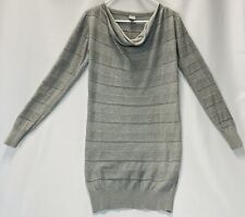 Bench Sweater Dress Womans Long Sweater Gray Scoop Neck Ribbed Sz Medium