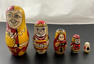 VTG Authentic Models Set of 5 Playing Cards Nesting Dolls Jack Queen King Joker - Picture 1 of 20