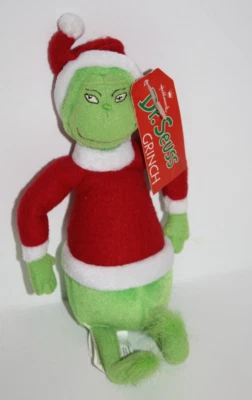 Плюшевая мягкая бирка Dr Seuss Grinch Who Stole Christmas 9 дюймов Hallmark Santa винтаж 1998 - Изображение 1 из 4