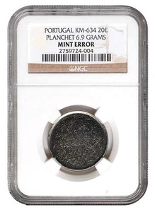 NGC Graded Portugal 20 Escudo Blank Planchet Km 634 Coin - Picture 1 of 2