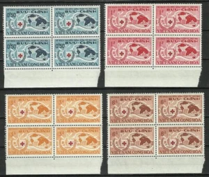 Vietnam Briefmarken: 1963 Rotes Kreuz 100 Jahre, postfrisch 4er Blöcke (4) - Bild 1 von 2