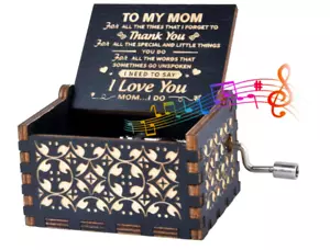 Music Box Gifts for Mom Engraved Vintage Wooden You are My Sunshine Music - Picture 1 of 6