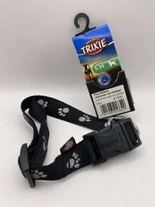 Hundehalsband Halsband Nylon Gr S-M mit Pfoten Motiv 40-55cm/20mm Schwarz Trixie - Bild 1 von 2