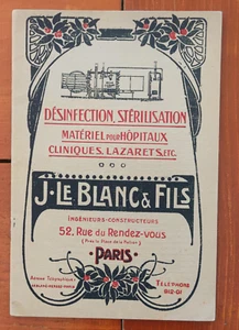 catalogue J. LE BLANC & Fils désinfection stérilisation hôpitaux lazarets - Picture 1 of 7