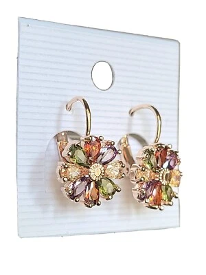 18K Laminated Gold Zircon Earrings / FREE SHIPPING - Image 1 of 2