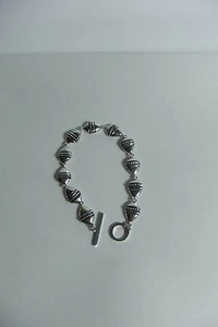 Vintage Sterling Silver African Tribal Shield Motif Bracelet Circa 1960's - Picture 1 of 4