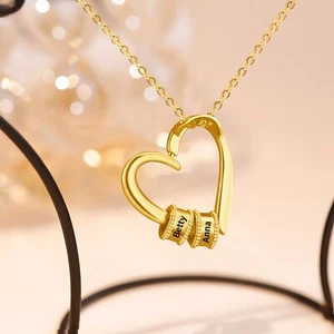 Custom Name Heart Necklace for Mom - Personalised Mothers Day Jewelry Gift mum - Picture 1 of 22