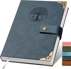 Tree of Life Journal Writing 260Lined Page Hardcover Leather Notebooks Dark Blue - Picture 1 of 11