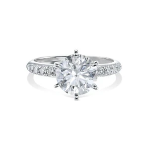 14 Karat Ring D VVS2 1,70 Karat Lab Created Diamant IGI Zertifizierung Schmuck Geschenk - Bild 1 von 6