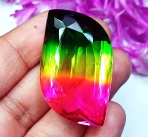 Wassermelone Turmalin Lose Edelstein 86.70 Karat Zertifiziert Kostüm Schnitt Auf - Bild 1 von 8