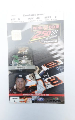 2004 Nascar Daytona Inter. Speedway Winn Dixie 250 Ticket Stub Mike Wallace Win Cover