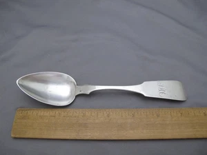 Good PHILADELPHIA Fiddle Coin Silver DESSERT SPOON-William BONING-NR - Picture 1 of 5
