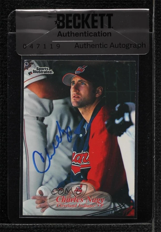 BAS 1998 Fleer Sports Illustrated Charles Nagy #93 Seal of Authenticity Auto - Image 1 of 2
