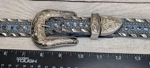 Kippy's Iconic Baby Blue Leather Swarovski Crystal Belt - Picture 1 of 7