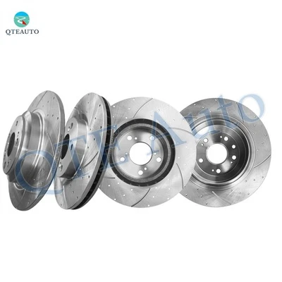 Rotores de freno ranurados perforados 4 piezas delanteros 319,7 mm-traseros 334 mm para Acura TL 2009-2014 Foto 1 de 4