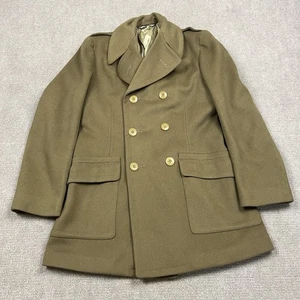 Vintage 40s WW2 Private Purchase M1926 Officers Mackinaw Coat Men 36 US Military - Bild 1 von 8