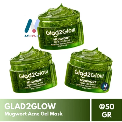 GLAD2GLOW Mugwort Acne Gel Mask Calm Redness Sebum Oily Skin Moisture Anti Aging - Image 1 of 4