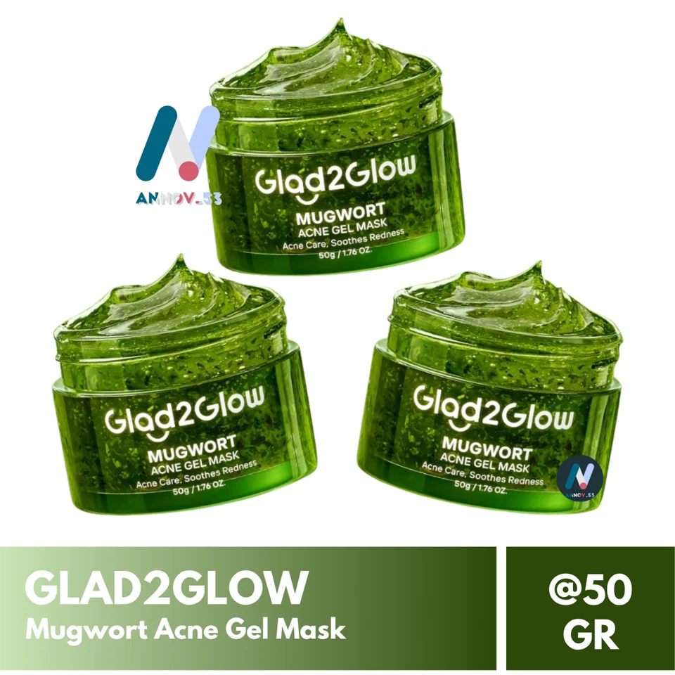 Máscara de gel para acné GLAD2GLOW Mugwort calma enrojecimiento sebo piel grasa hidratación antienvejecimiento Foto 1 de 4