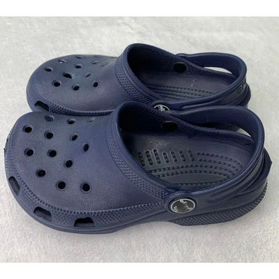 Crocs Childrens Sz 10/11 Navy Blue Clogs Shoes Sandals Basic Kids - Image 1 of 4